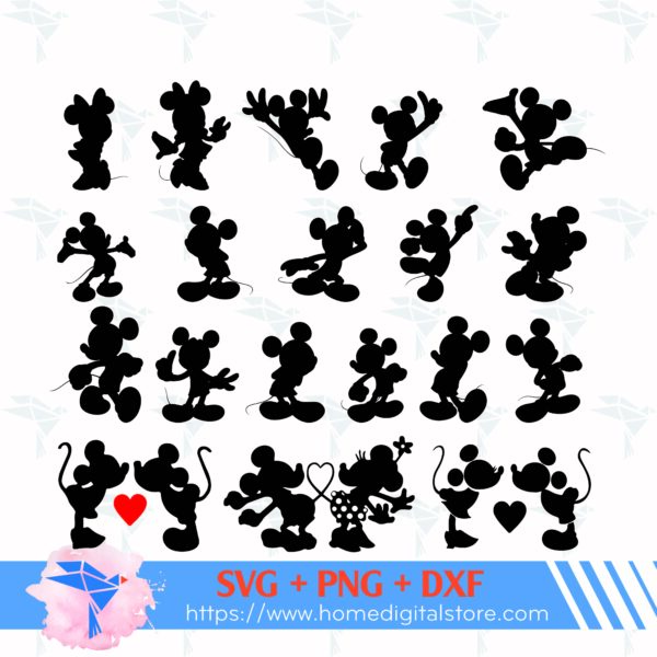 Mickey Silhouette SVG, PNG, DXF