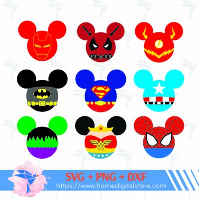 Mickey Superhero SVG, PNG, DXF