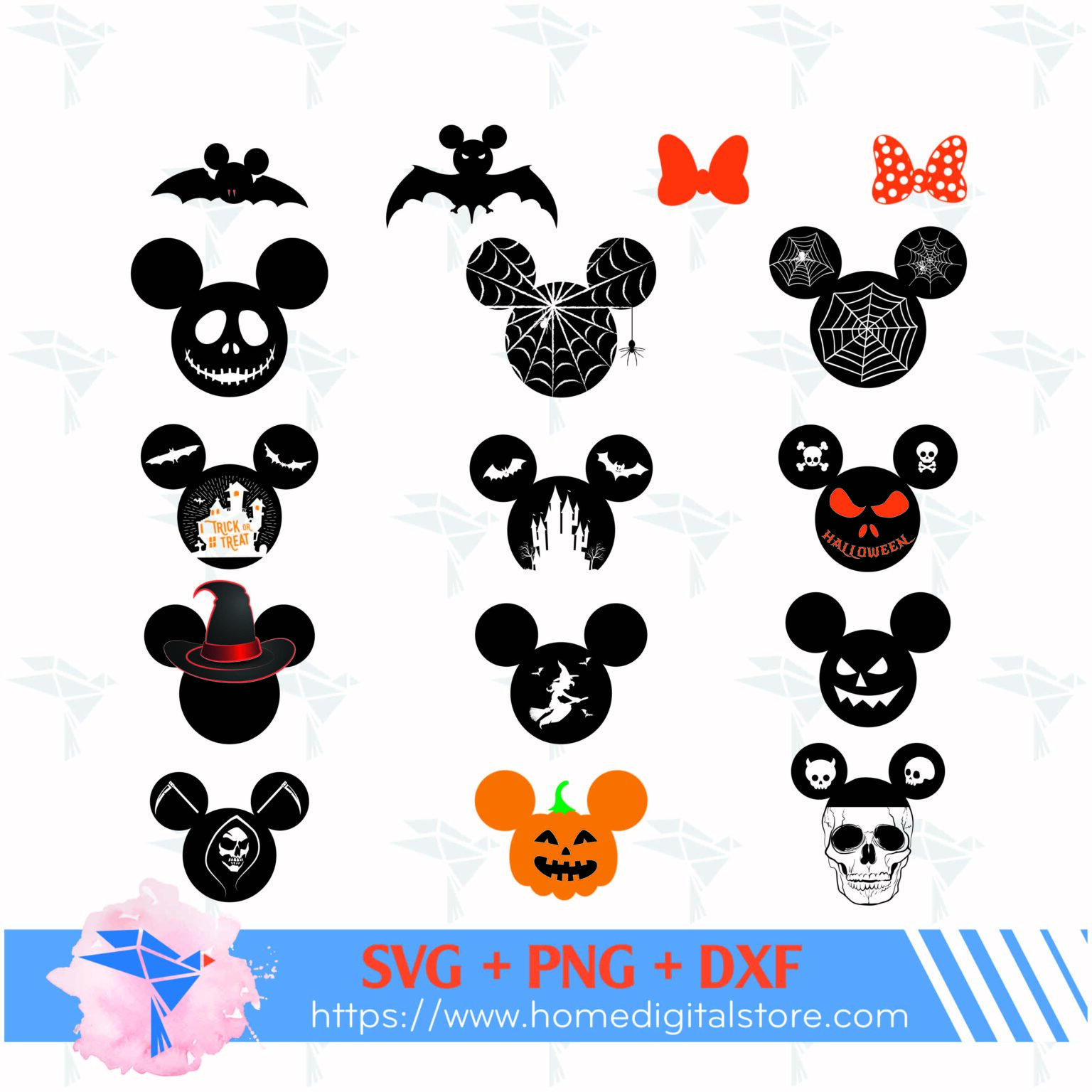 Mickey Head Halloween SVG for Cutting, Printing, Designing or more