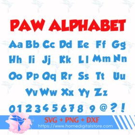 Paw Patrol Font SVG, PNG, DXF