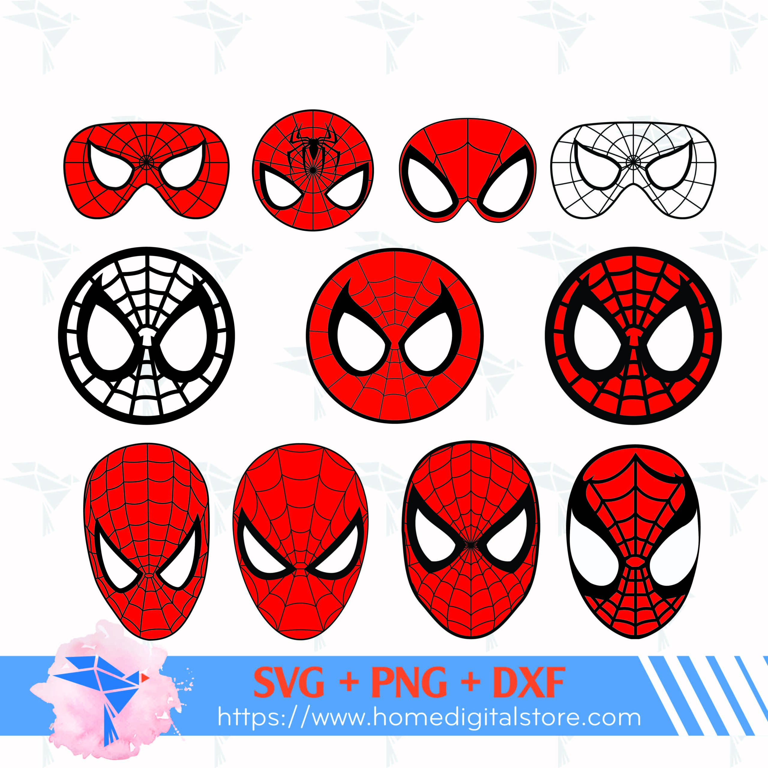 Layered Spiderman With Mask SVG, Digital Download for Circuit and