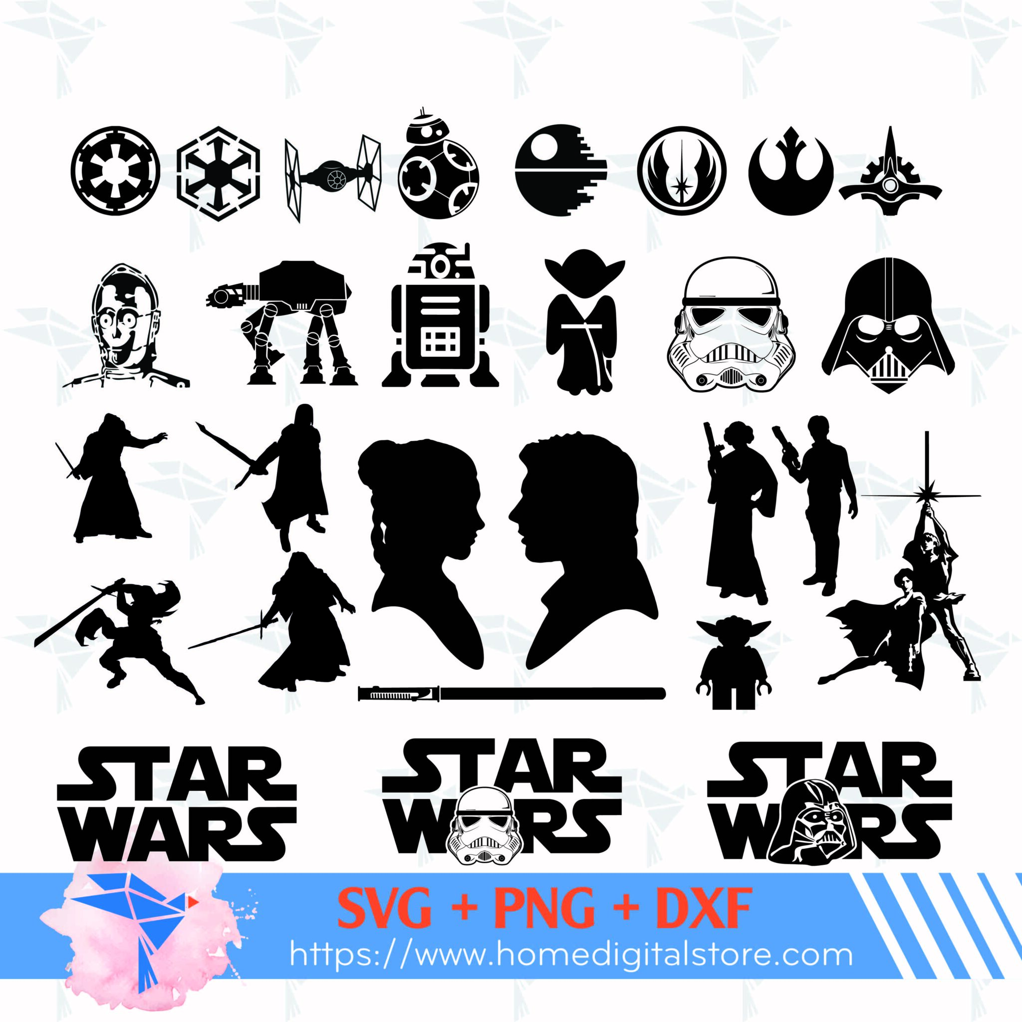 Star Wars Silhouette SVG, PNG, DXF