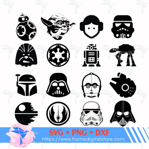 Star Wars Head SVG, PNG, DXF for Cutting, Printing, Designing or more