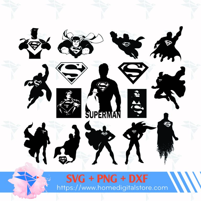 Superman Silhouette SVG, PNG, DXF