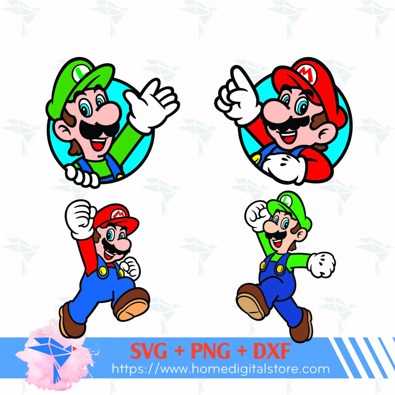 Super Luigi SVG, PNG, DXF