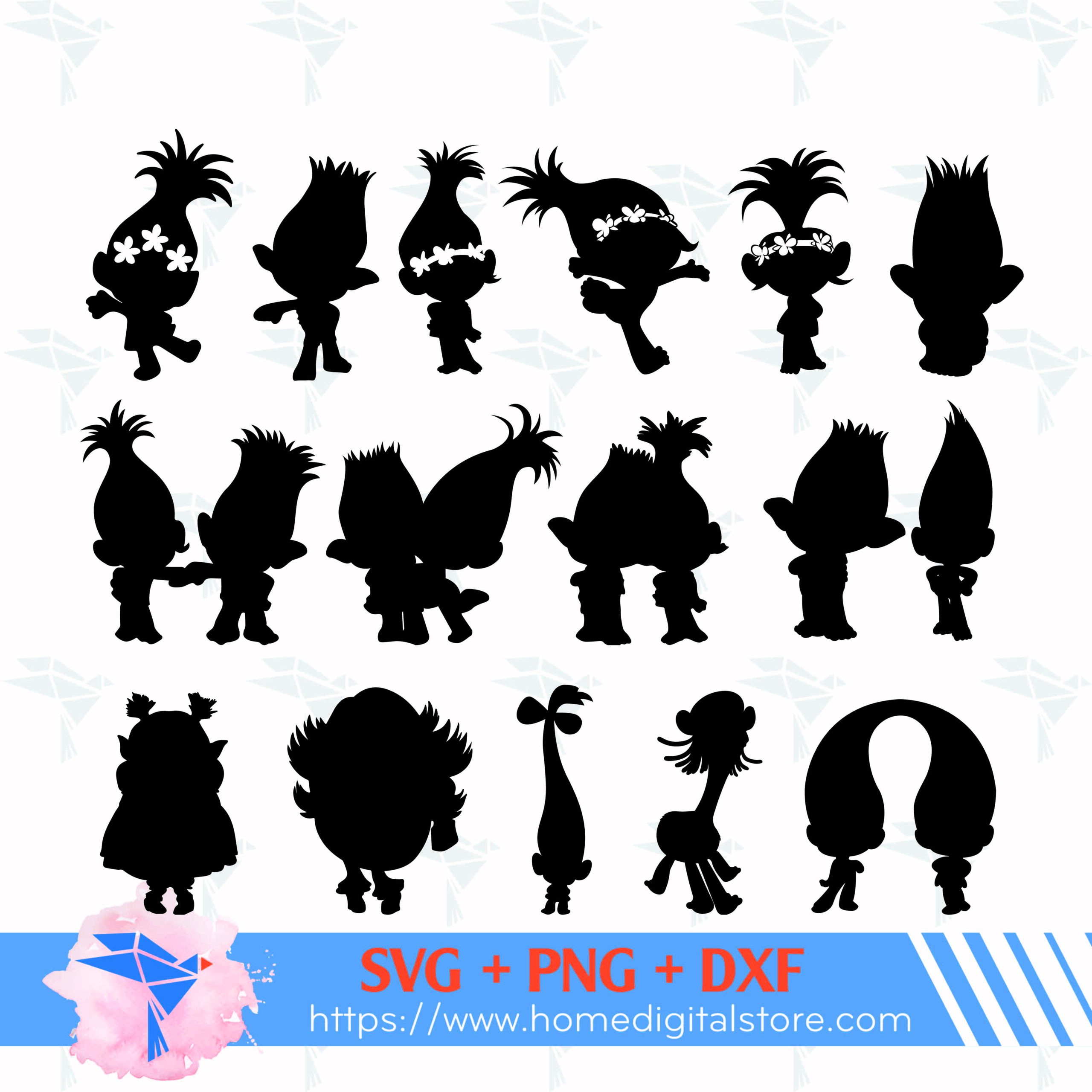 Internet Troll Face Silhouettes Digital Download, SVG, PNG, Cricut,  Silhouette Cut File, Instant Download