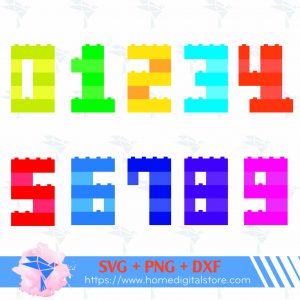 Lego Numbers SVG PNG DXF for Cutting Printing