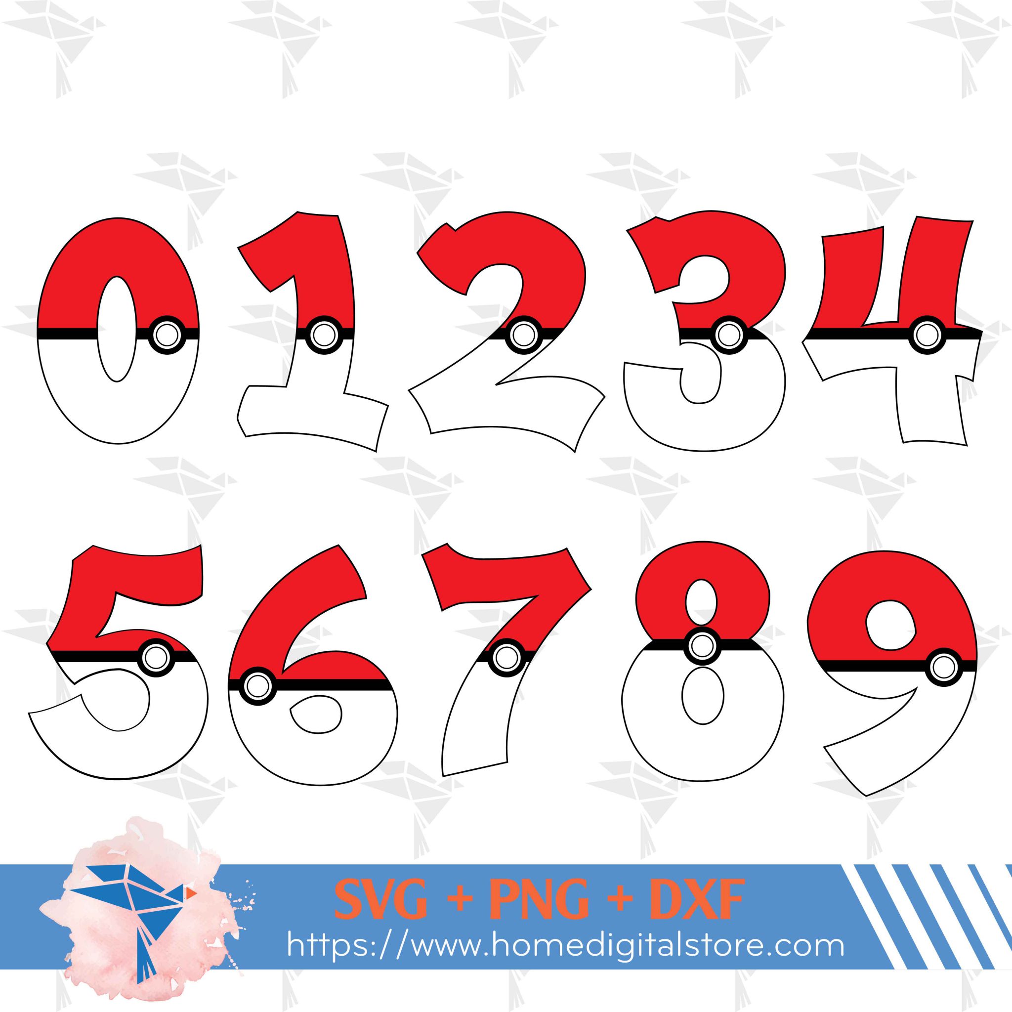 Pokemon Numbers Svg Png Dxf For Cutting Printing Designing