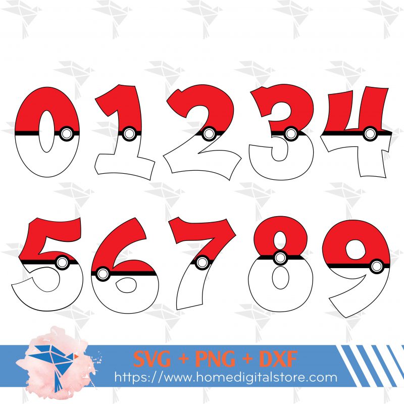 Pokemon Numbers Svg Png Dxf For Cutting Printing Designing