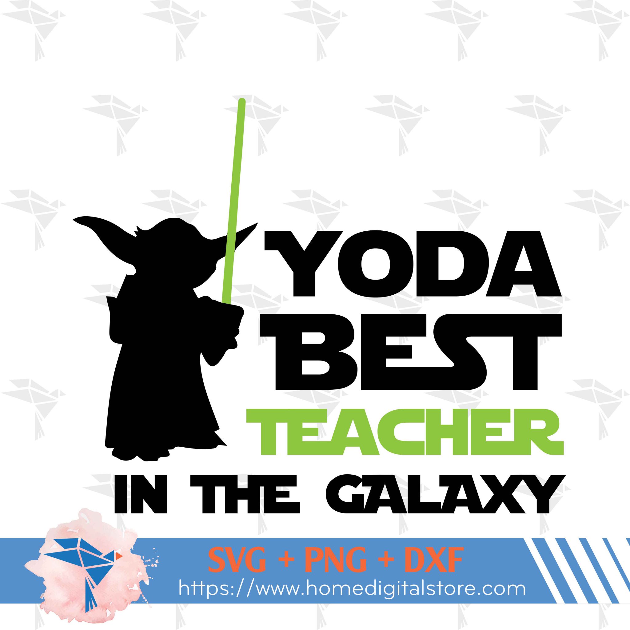 Yoda Best Teacher SVG, PNG, DXF