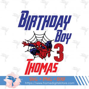 Spiderman Birthday Boy Svg, Png, Dxf