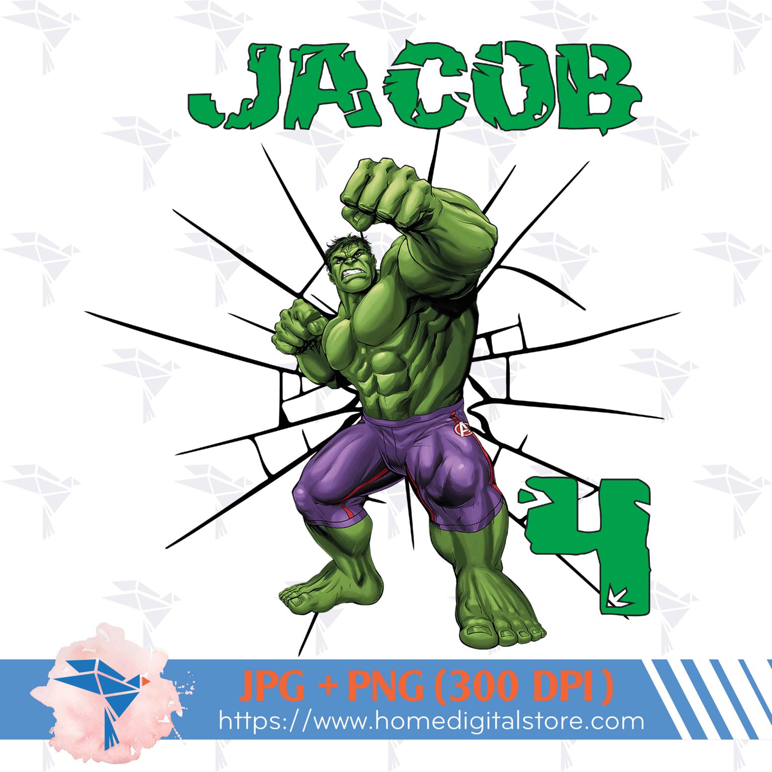 Birthday Boy Hulk SVG, PNG, DXF