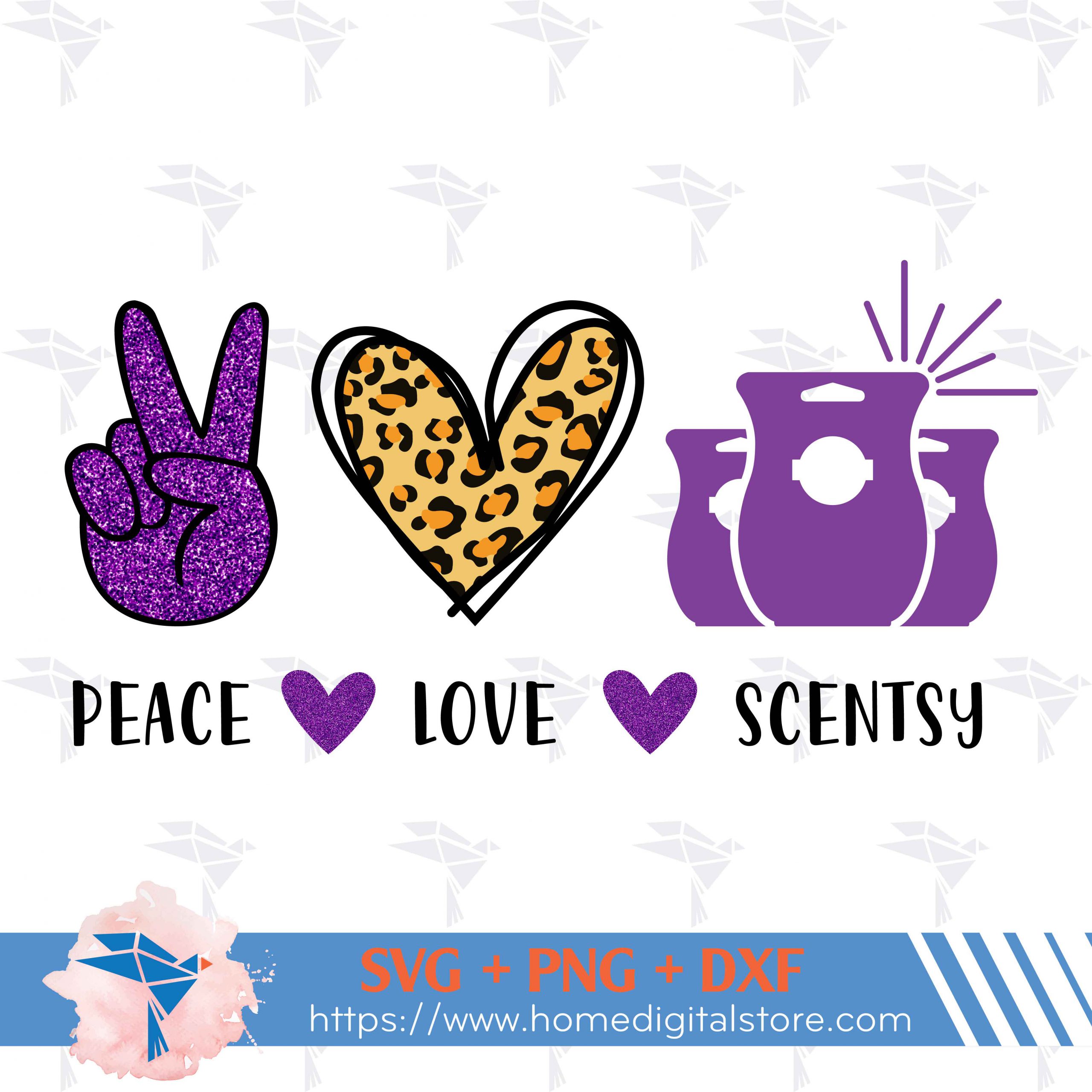 Peace Love Scentsy SVG, PNG, DXF