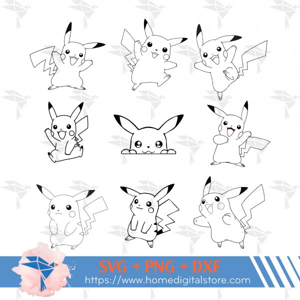 Pikachu Outline Bg 01