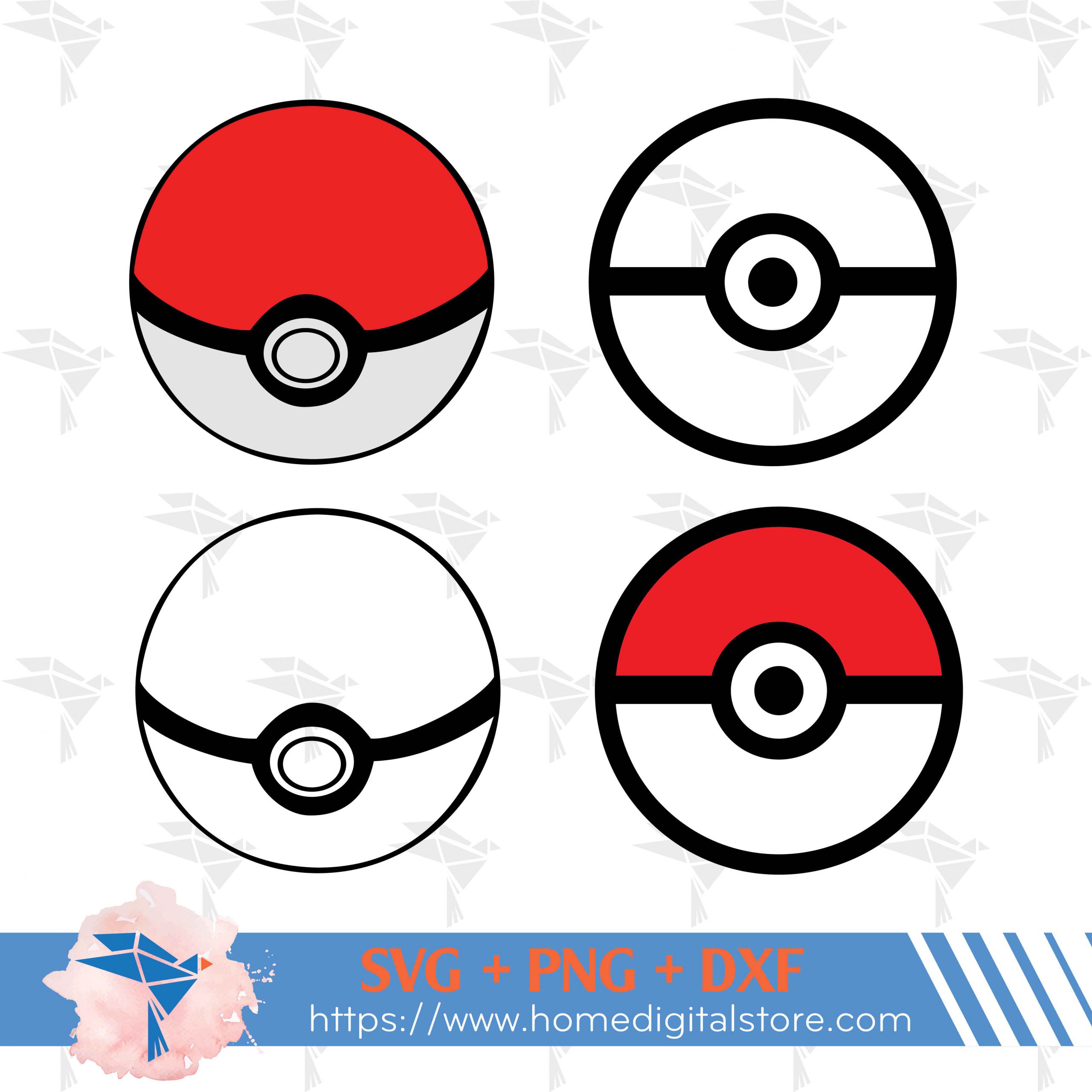 Pokeball SVG & PNG Pokemon SVG Cricut Cut File 