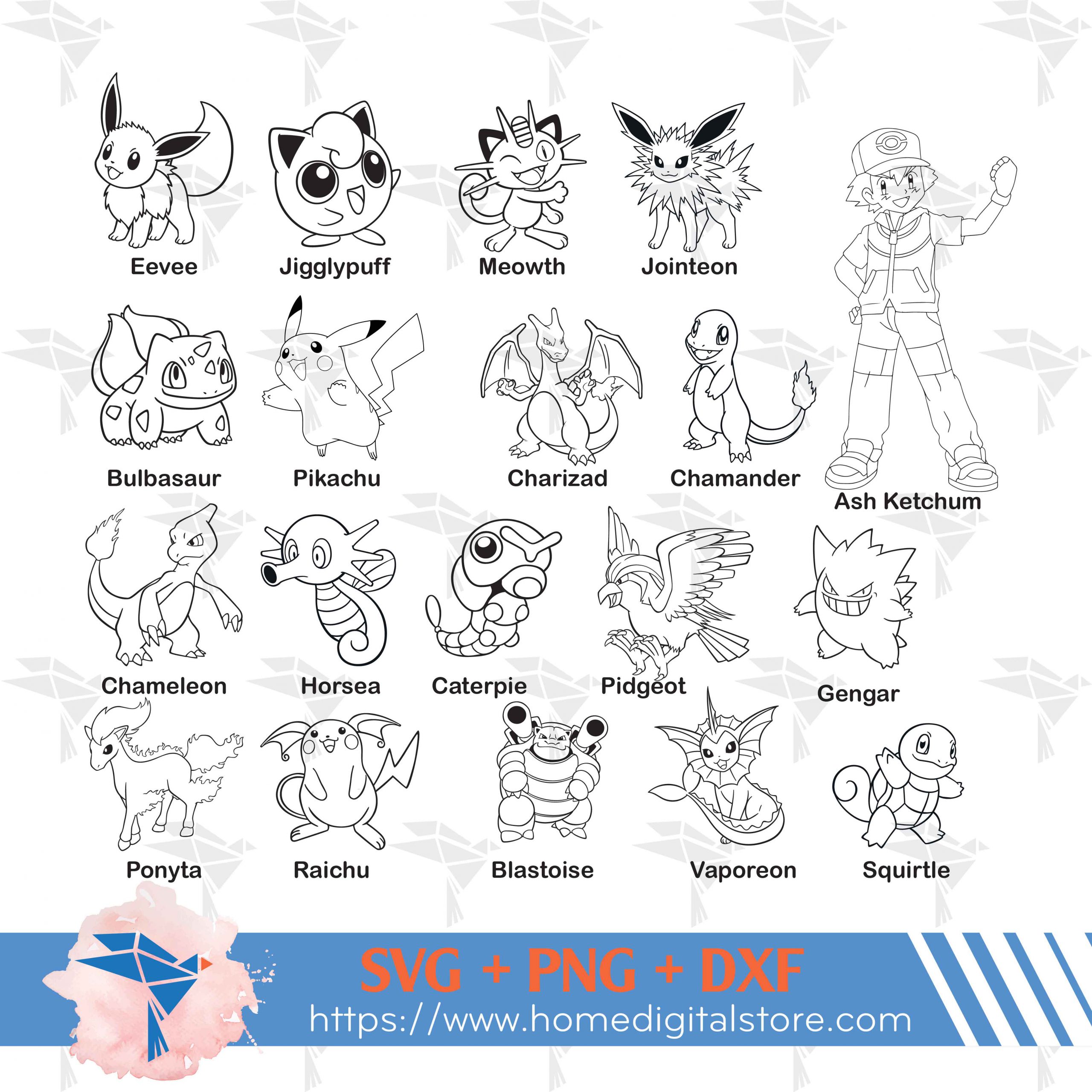 Kit digital - Pokemon Png + fonte