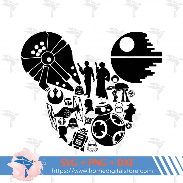 Star Wars Head Svg, Png, Dxf