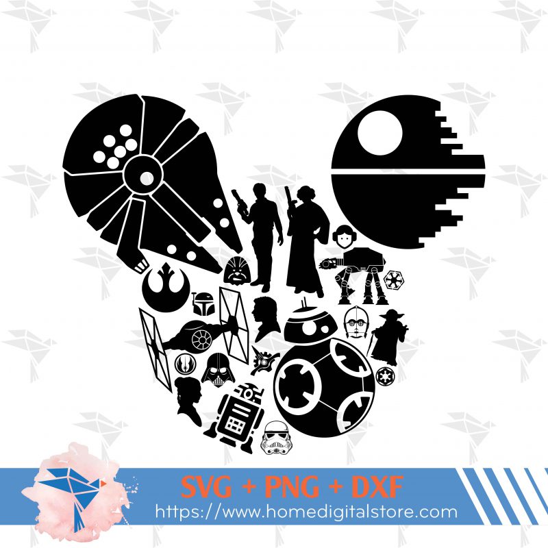 Star Wars Head SVG, PNG, DXF