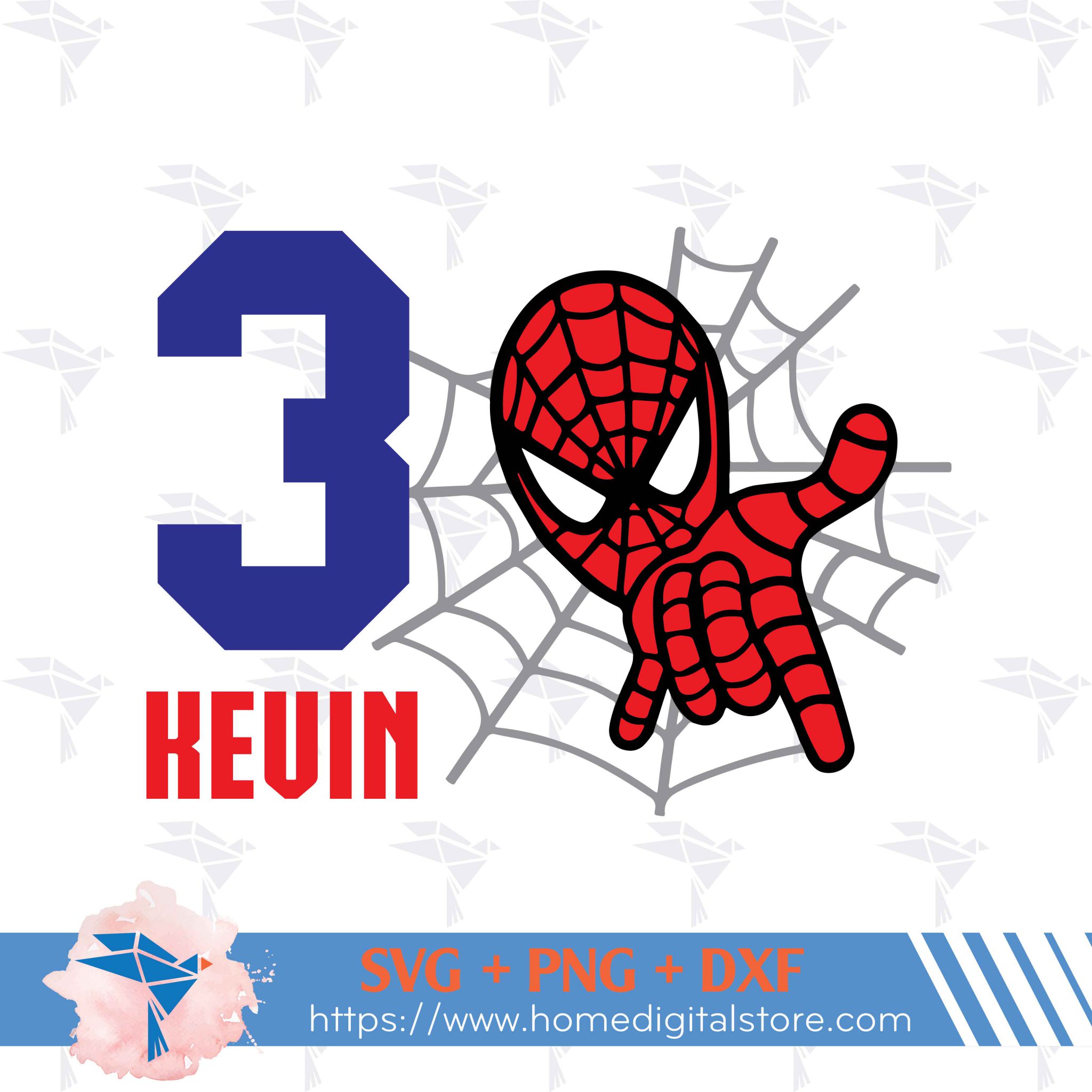 3rd Birthday Spiderman SVG, PNG, DXF