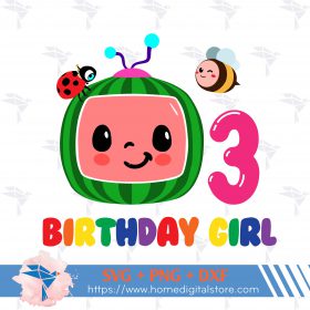 Birthday Girl Cocomelon SVG, PNG, DXF