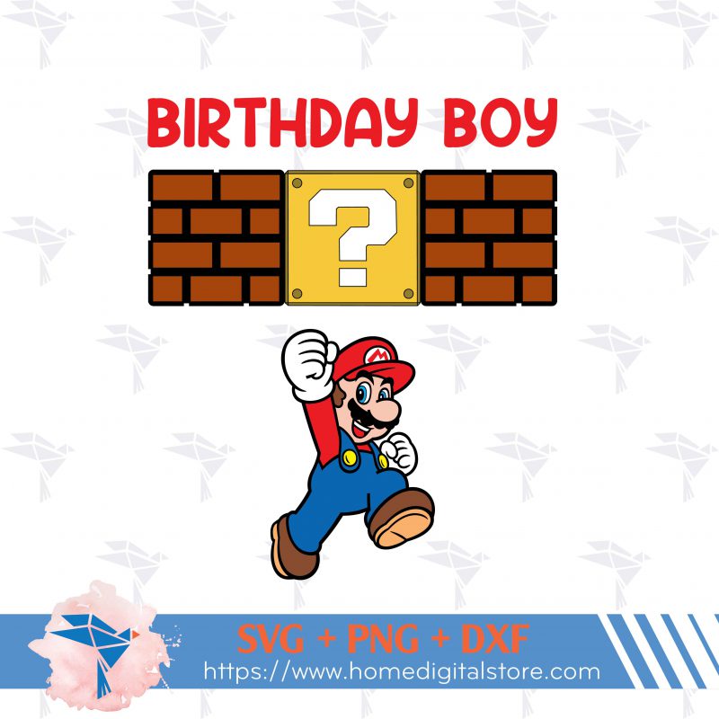 Mommy of the Birthday Boy Mario SVG, PNG, DXF