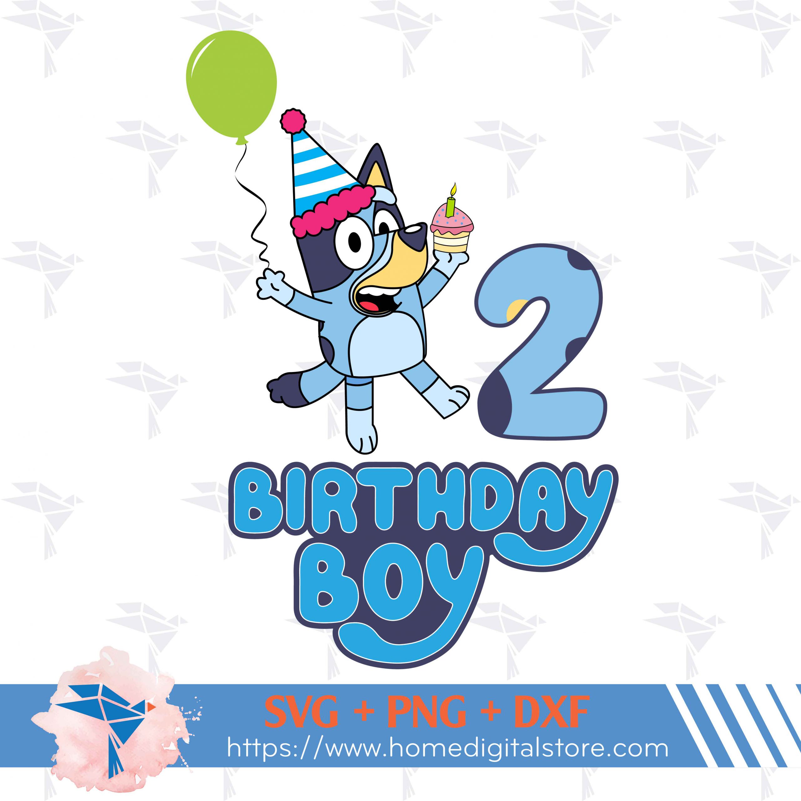 Happy Birthday Bluey SVG, PNG, DXF. Instant download files for Cricut  Design Space, Silhouette, Cutting, Printing, or more