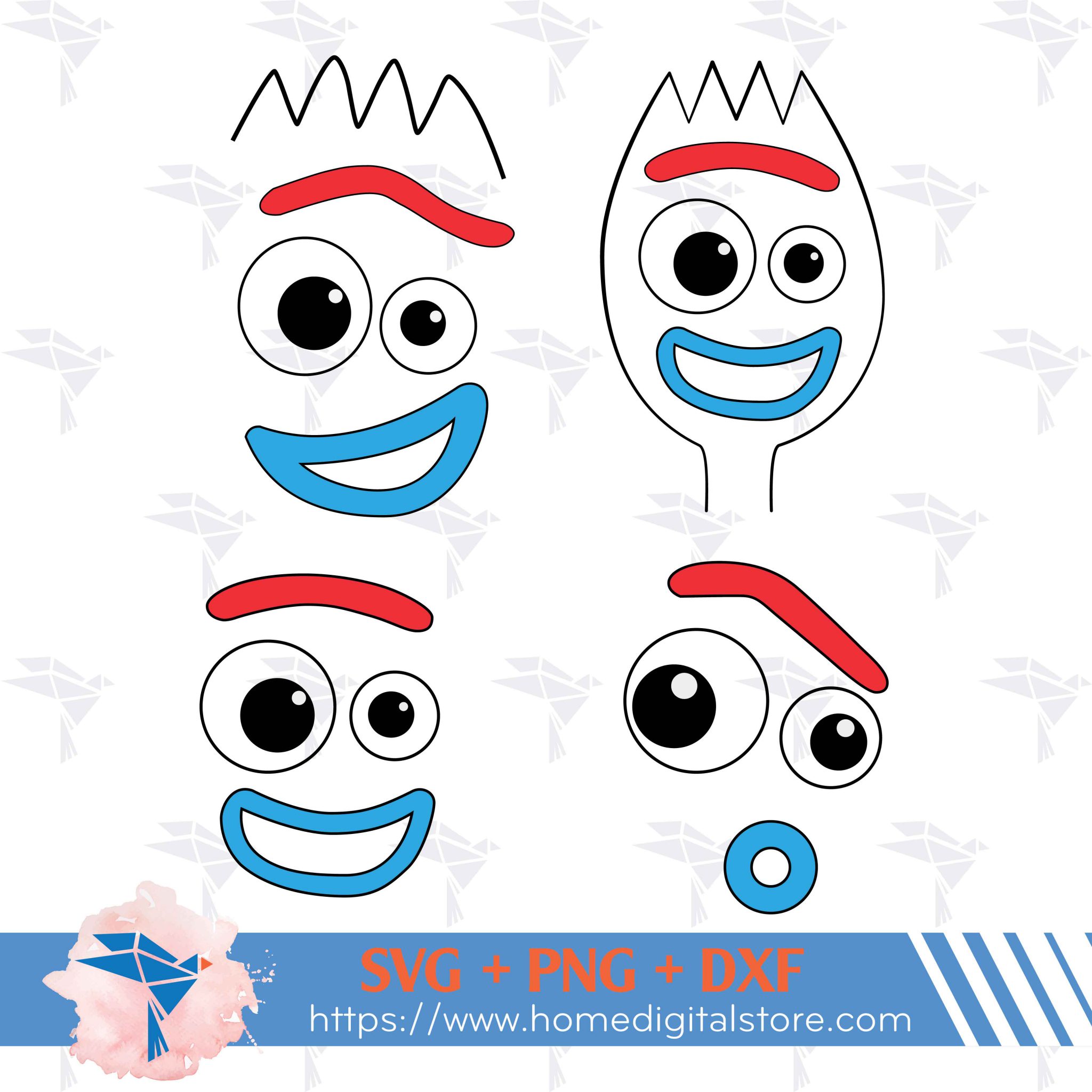 Forky Face SVG, PNG, DXF