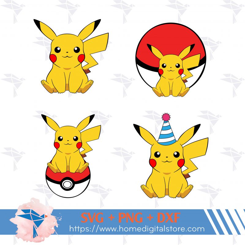 Pikachu SVG, PNG, DXF