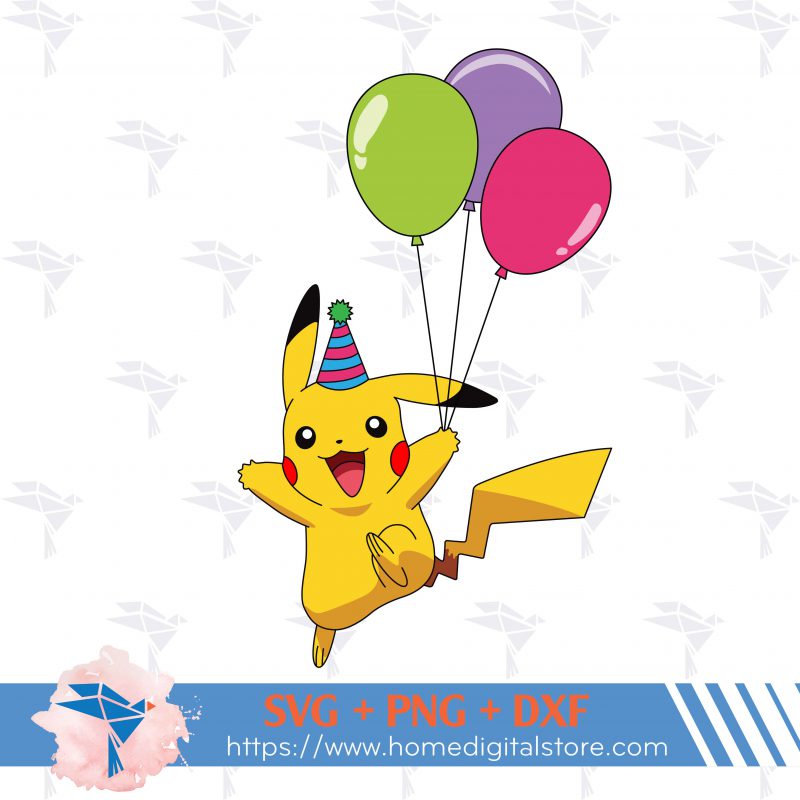 Birthday Pikachu Svg Png Dxf