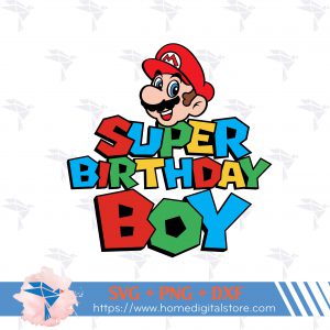 Super Birthday Boy Mario SVG, PNG, DXF for Cutting, Printing