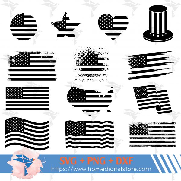 US Flag Silhouette