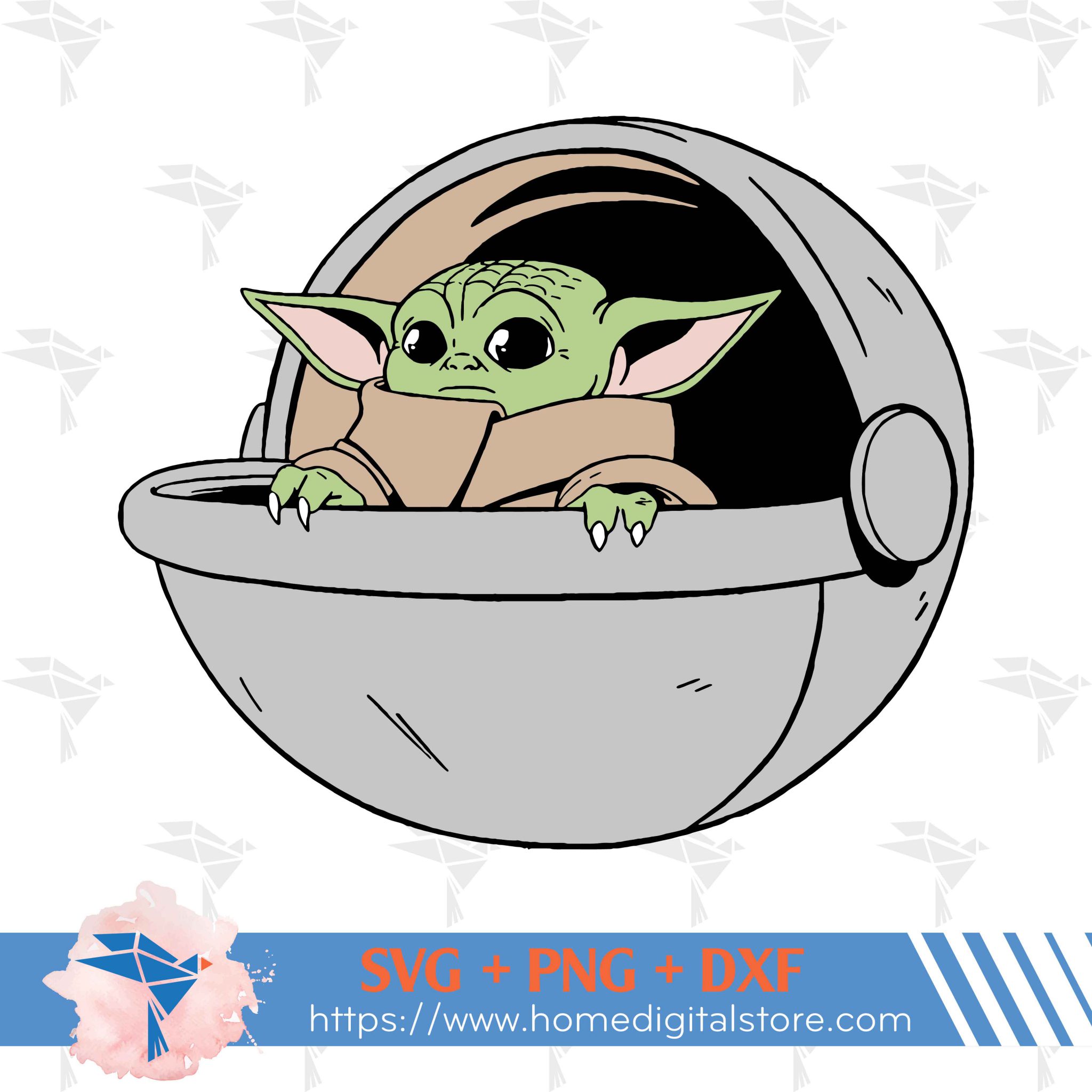 Baby Yoda Free SVG, PNG, DXF