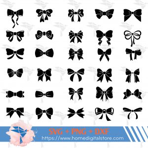 Bow Silhouette SVG, PNG, DXF