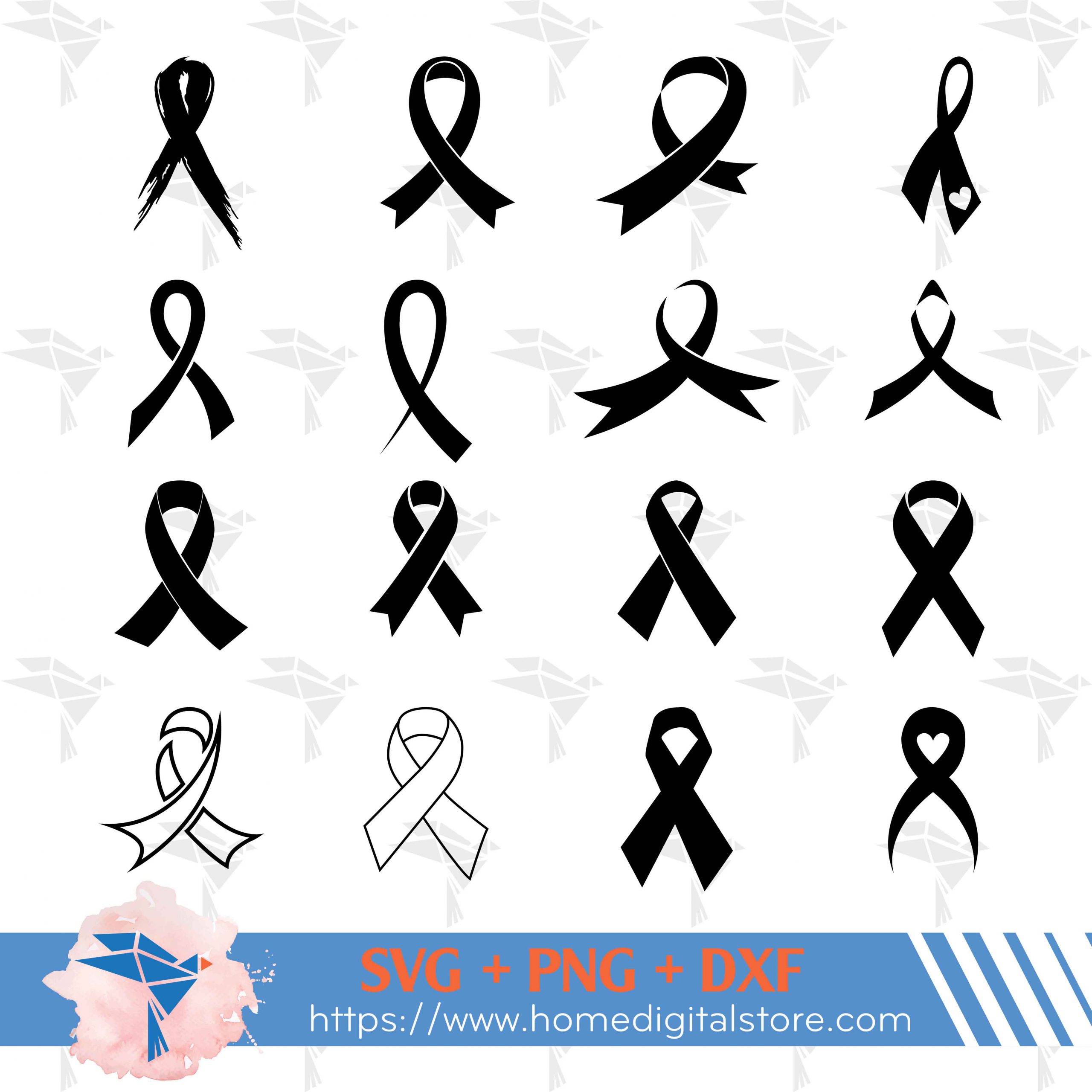 Ribbon Cancer SVG, PNG, DXF