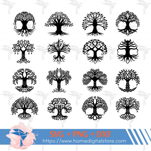 Celtic Tree Silhouette SVG, PNG, DXF
