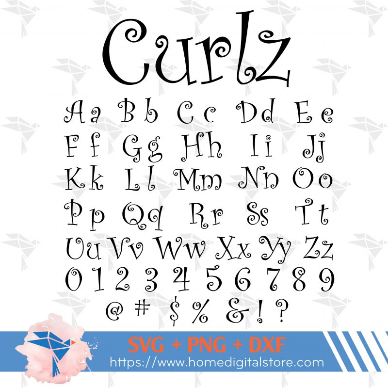 Curlz Font SVG, PNG, DXF