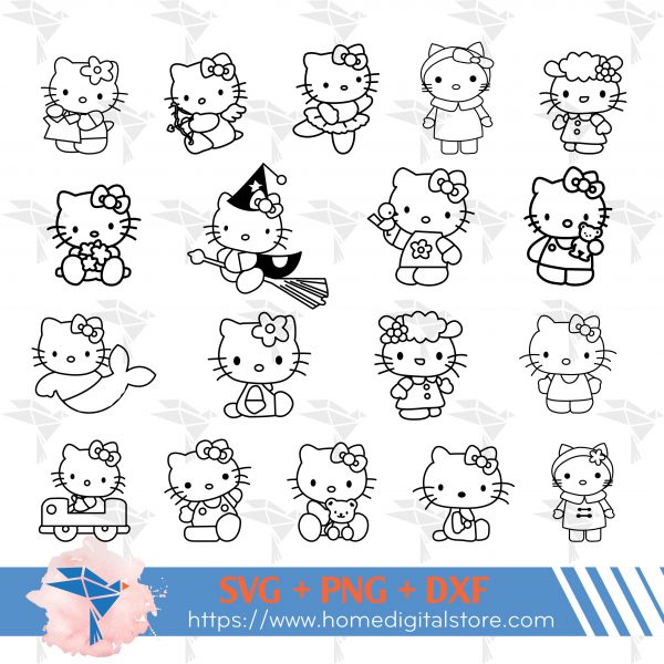Hello Kitty Outline 01