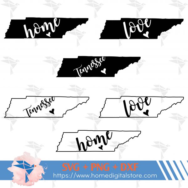 Home Love Tennessee SVG, PNG, DXF