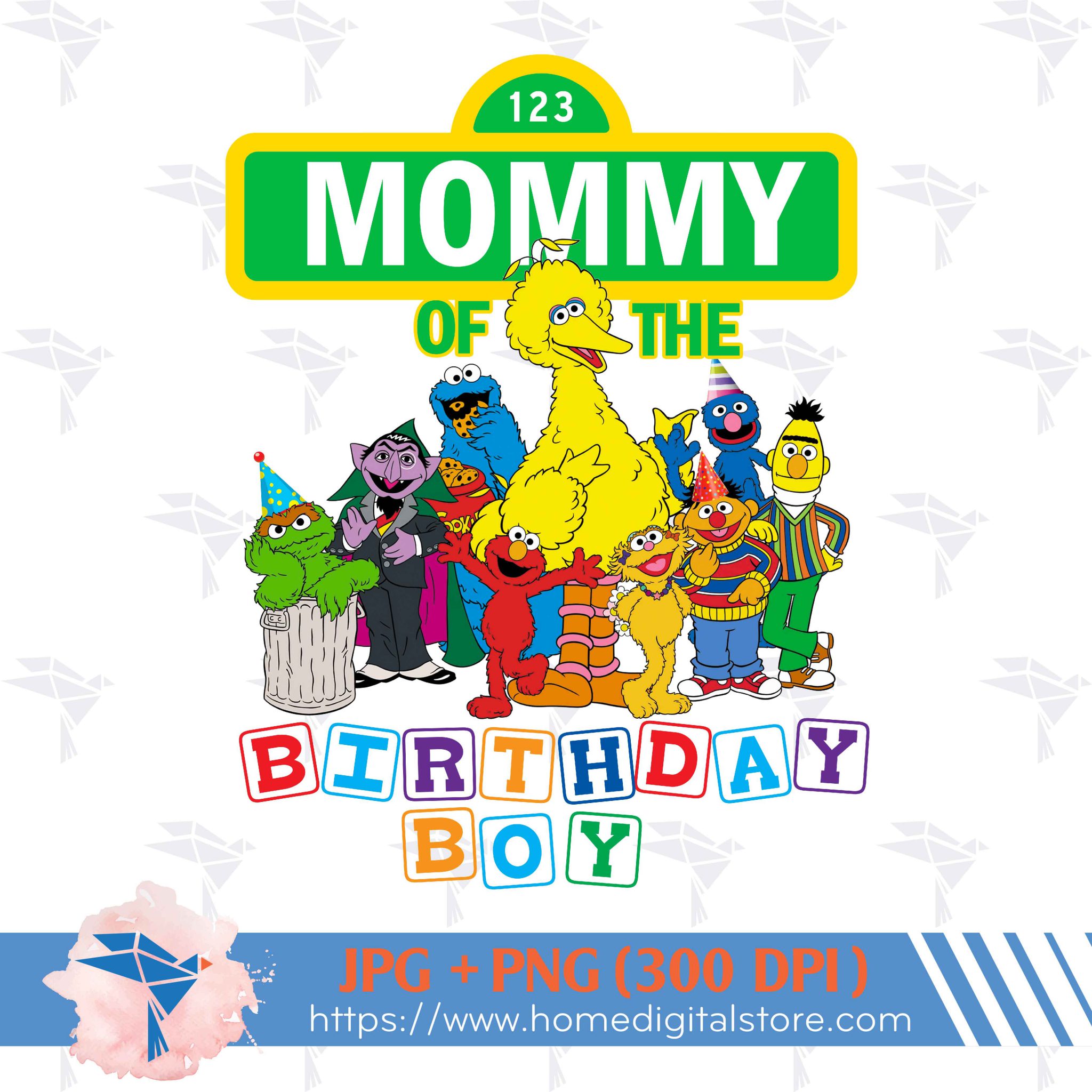 Mommy of the Birthday Boy Sesame Street PNG, JPG