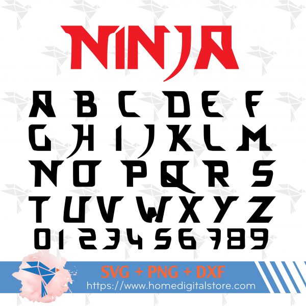 Ninja Font SVG, PNG, DXF