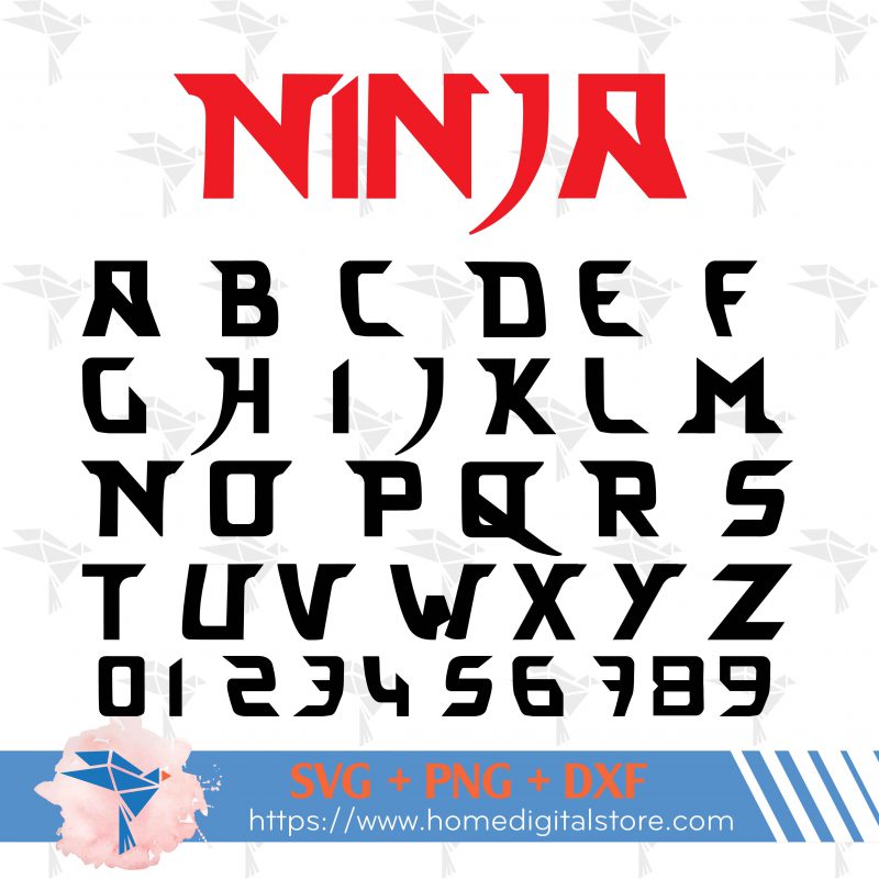 Ninja Font SVG, PNG, DXF