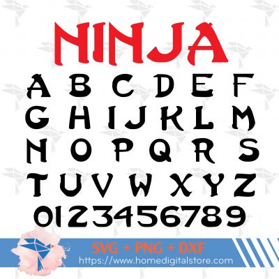 Ninja Font Svg, Png, Dxf