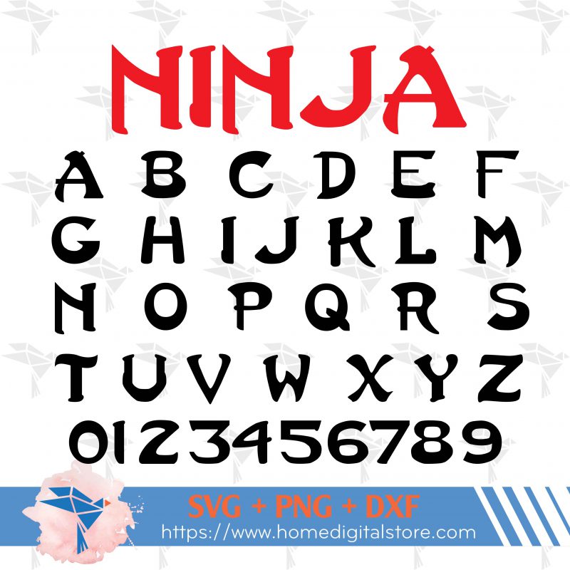 Ninja Font SVG, PNG, DXF