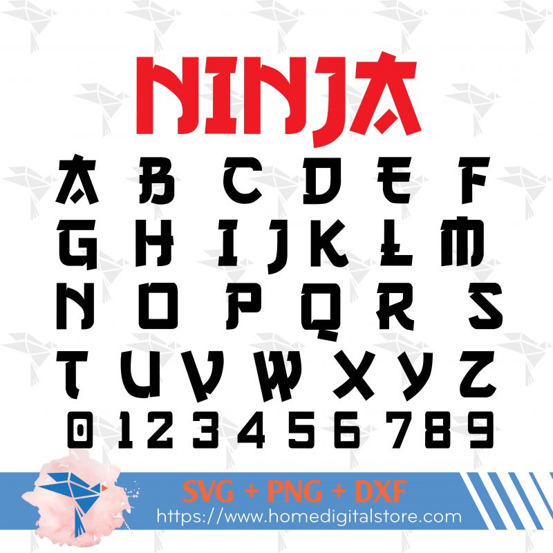 Ninja Font SVG, PNG, DXF