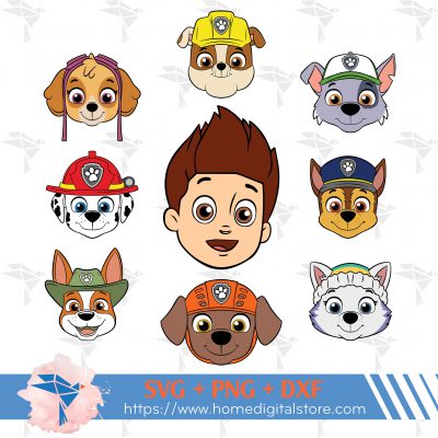 Paw Patrol Head SVG, PNG, DXF