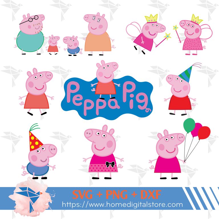 Peppa Pig SVG, PNG, DXF