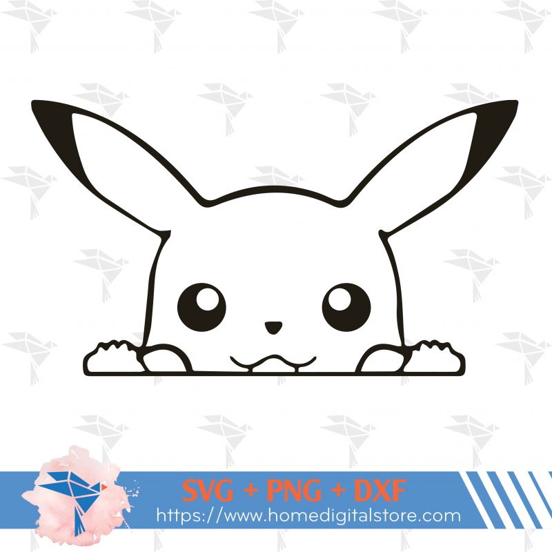 Pikachu Head Outline Free SVG, PNG, DXF