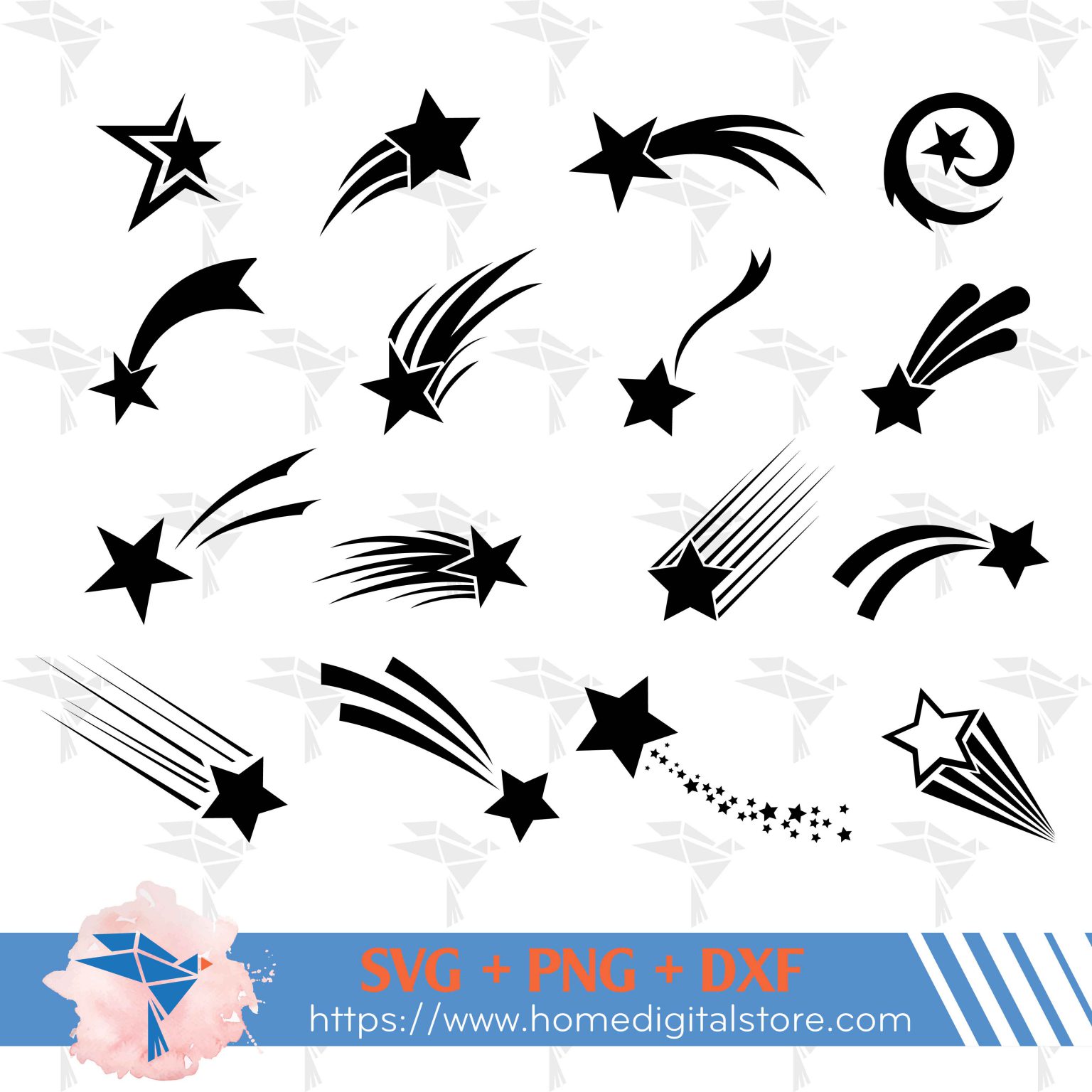 Shooting Star SVG, PNG, DXF