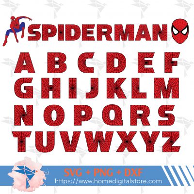 Spiderman Letters SVG, PNG, DXF