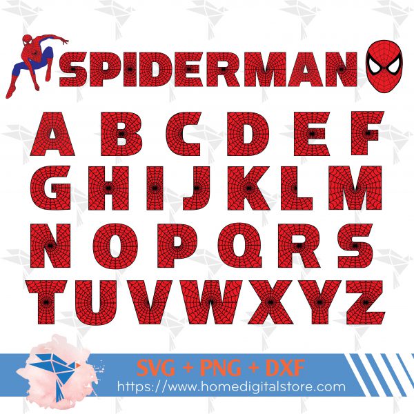 Spiderman Letters SVG, PNG, DXF